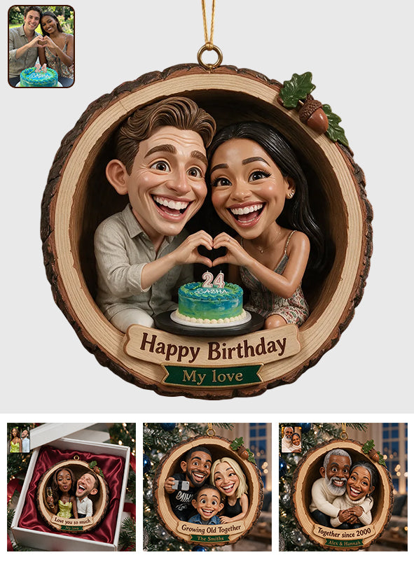 Geschenkidee für Paare, Weihnachtsdeko - Personalisierte Premium 3D Ornament