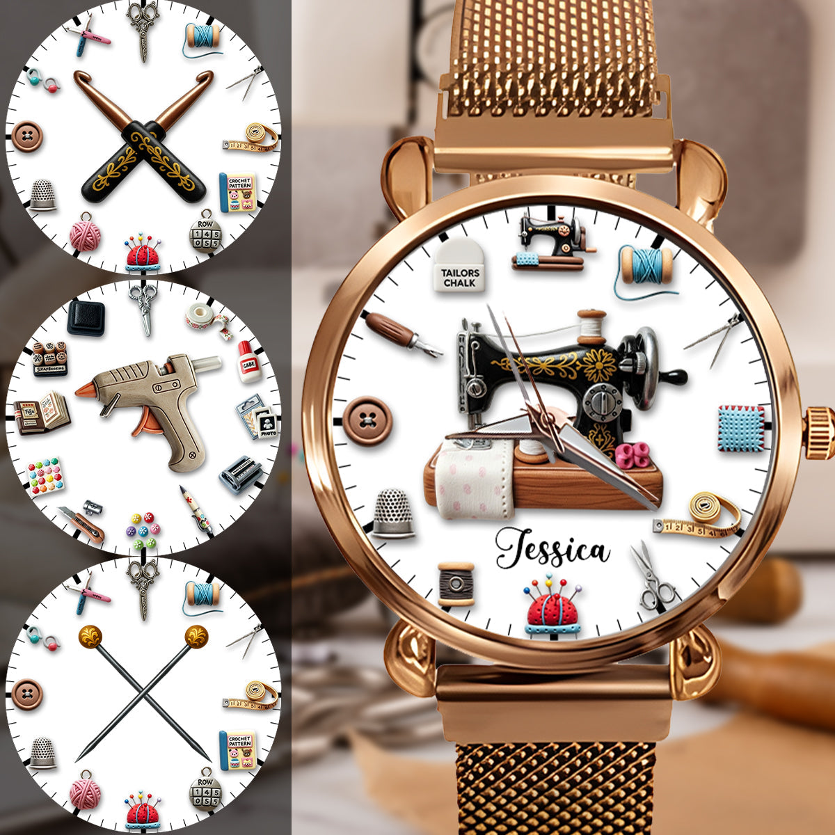 Créations artisanales - Montre-bracelet personnalisée pour femme