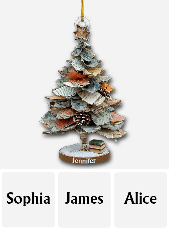 Joyeux Noël aux amoureux des livres ! Ornement de livre personnalisé