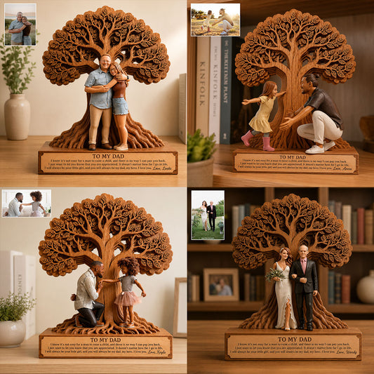 Pour mon père - Plaque en bois personnalisée en forme unique