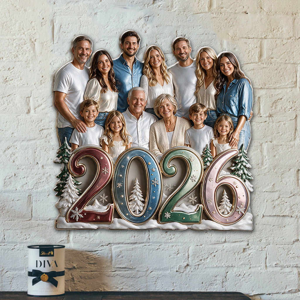 Photo Personnalisée - Panneau Métallique Découpé en 3D pour Famille