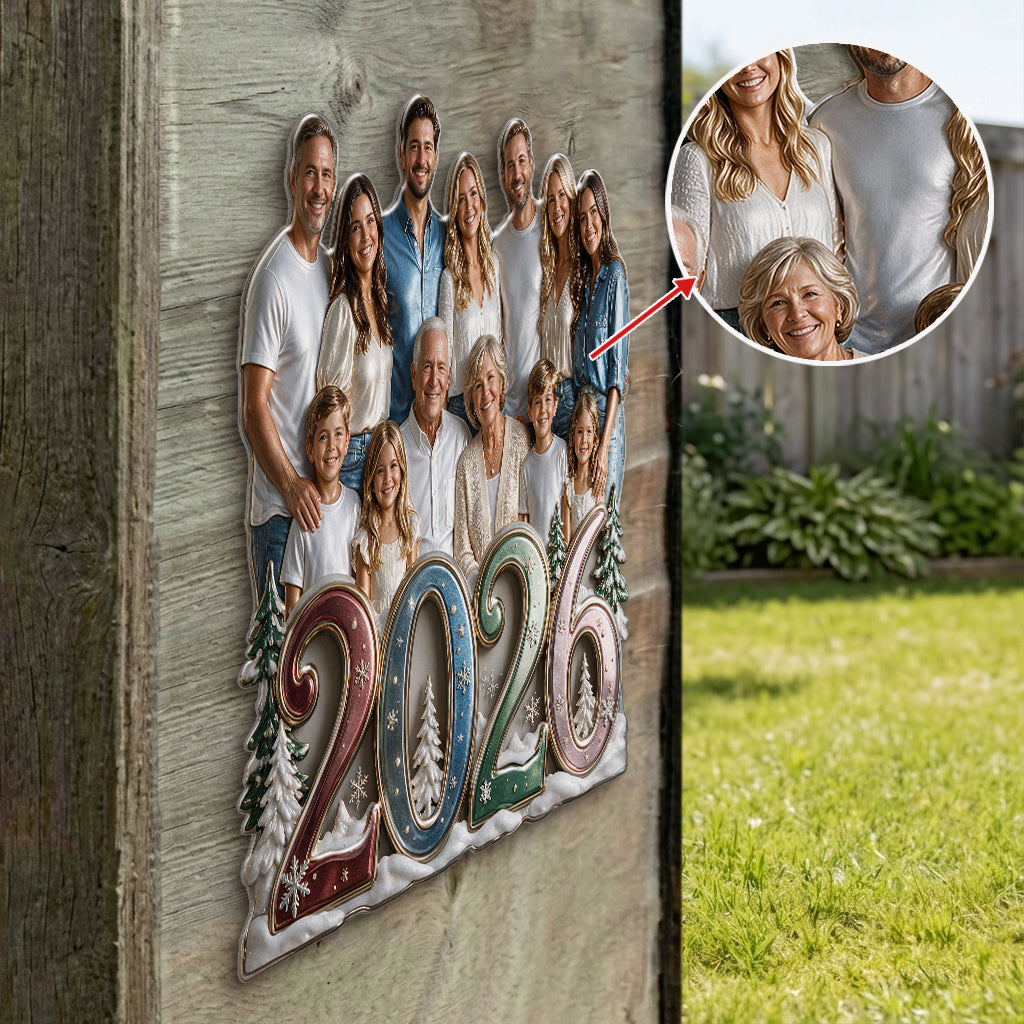 Photo Personnalisée - Panneau Métallique Découpé en 3D pour Famille