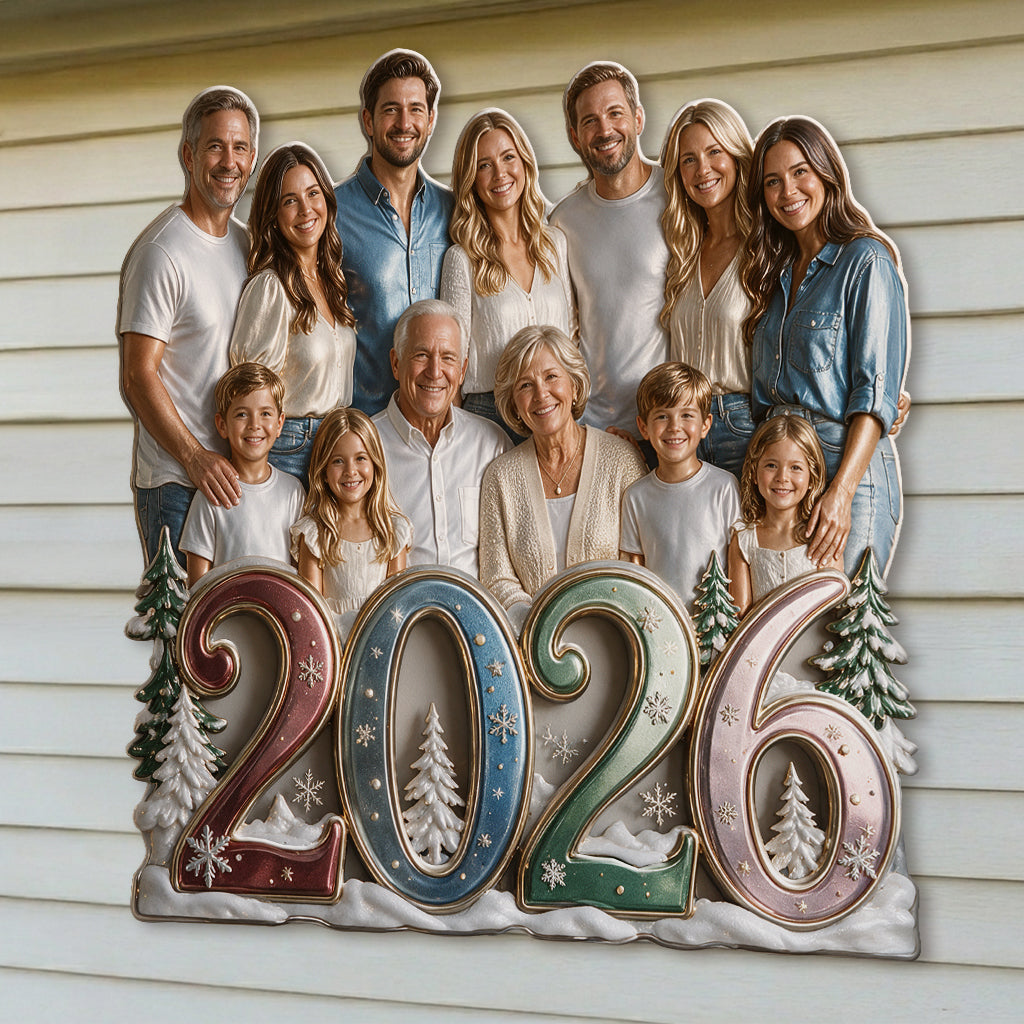 Photo Personnalisée - Panneau Métallique Découpé en 3D pour Famille