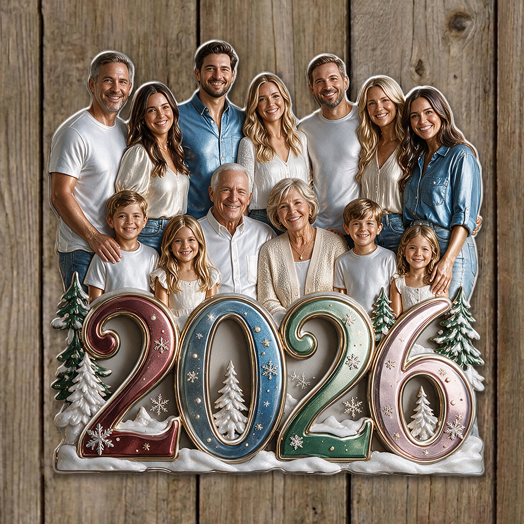 Photo Personnalisée - Panneau Métallique Découpé en 3D pour Famille