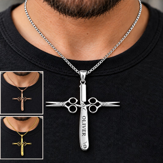 Meilleur Coiffeur - Collier Pendentif Métal en Forme de Coiffeur Personnalisé
