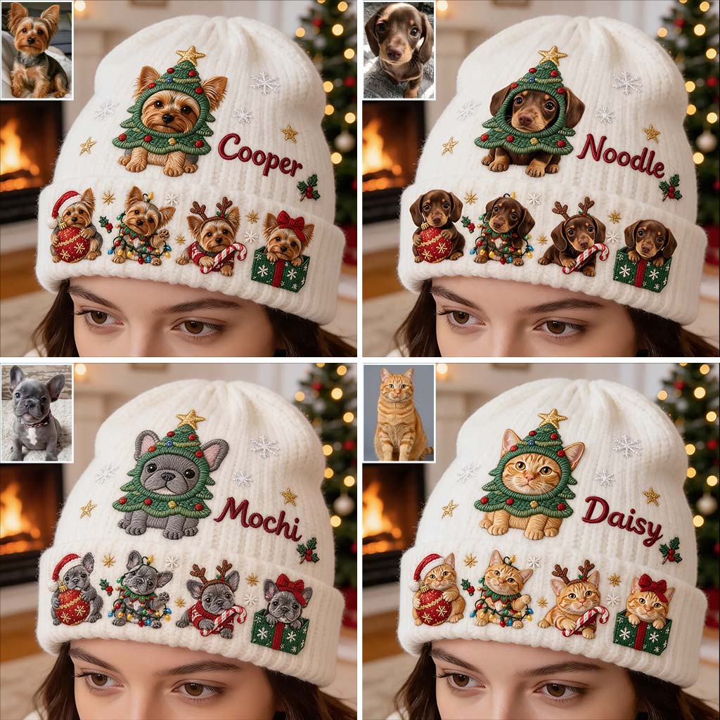 Frohe Weihnachten - Personalisierte Hundemütze