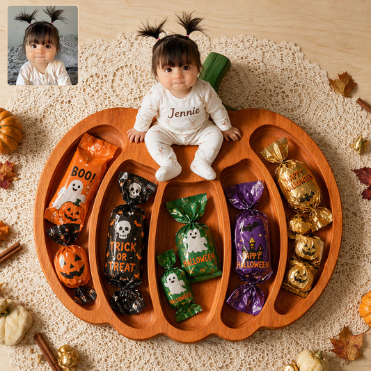 Kleiner Kürbis - Personalisierbares Kinder Holztablett