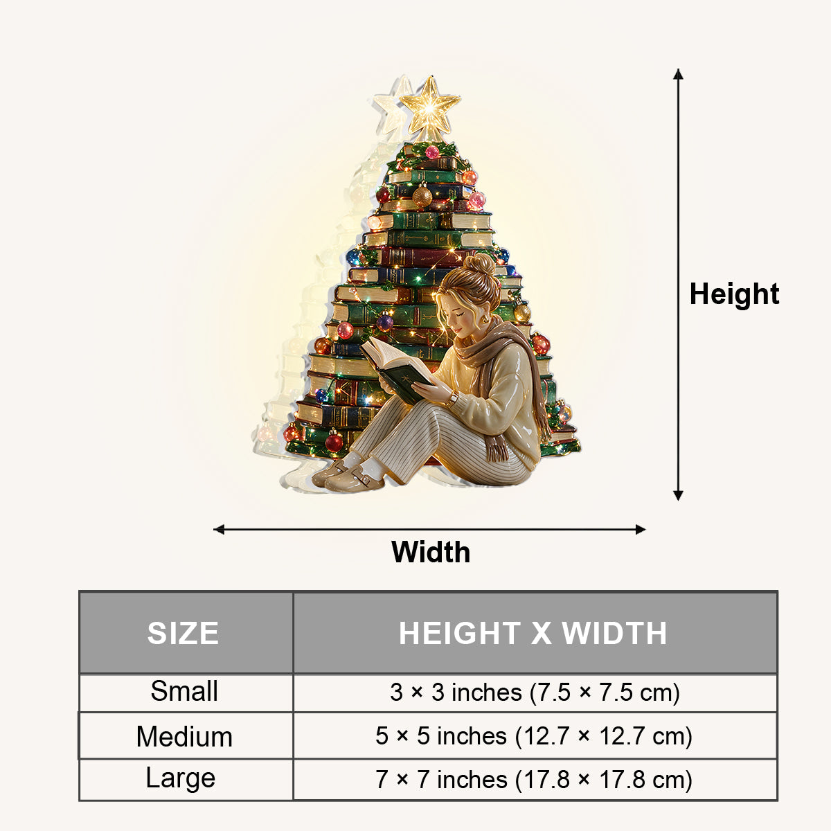 Bücher Weihnachtsbaum - Personalisierte Buch LED Licht Keramiktopf