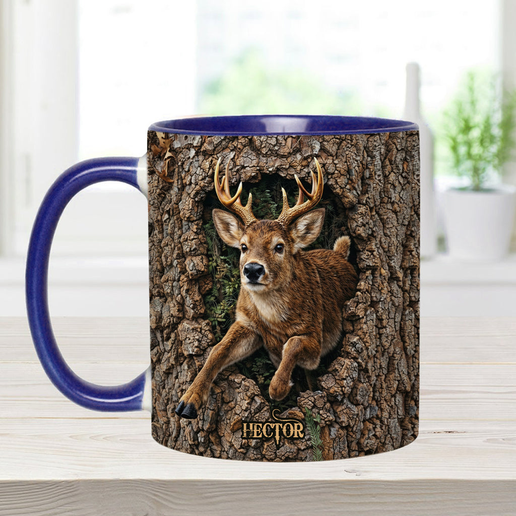 Hirschjagd, Geschenk für Jäger – Personalisierte Tasse und Untersetzer mit Jagdmotiv