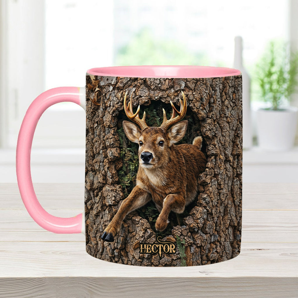 Hirschjagd, Geschenk für Jäger – Personalisierte Tasse und Untersetzer mit Jagdmotiv