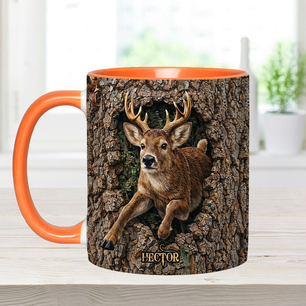 Hirschjagd, Geschenk für Jäger – Personalisierte Tasse und Untersetzer mit Jagdmotiv