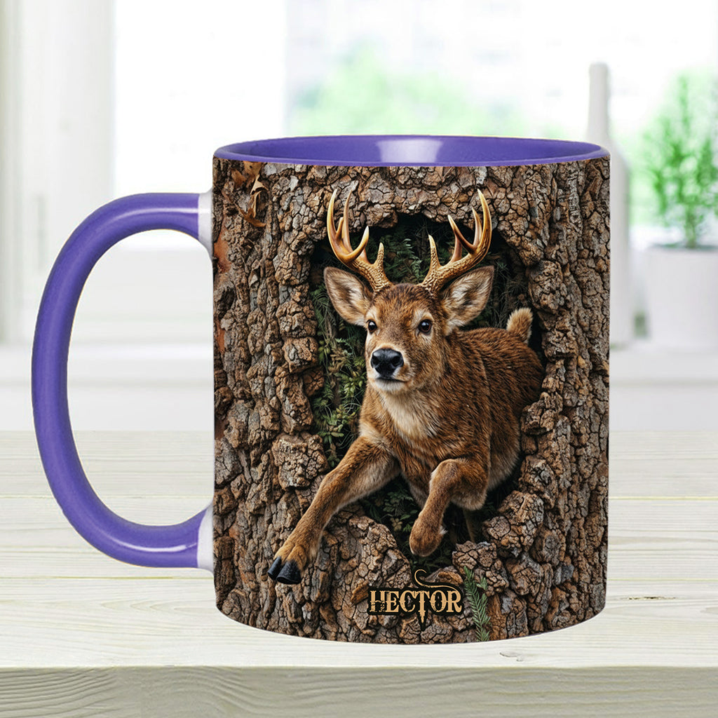 Hirschjagd, Geschenk für Jäger – Personalisierte Tasse und Untersetzer mit Jagdmotiv