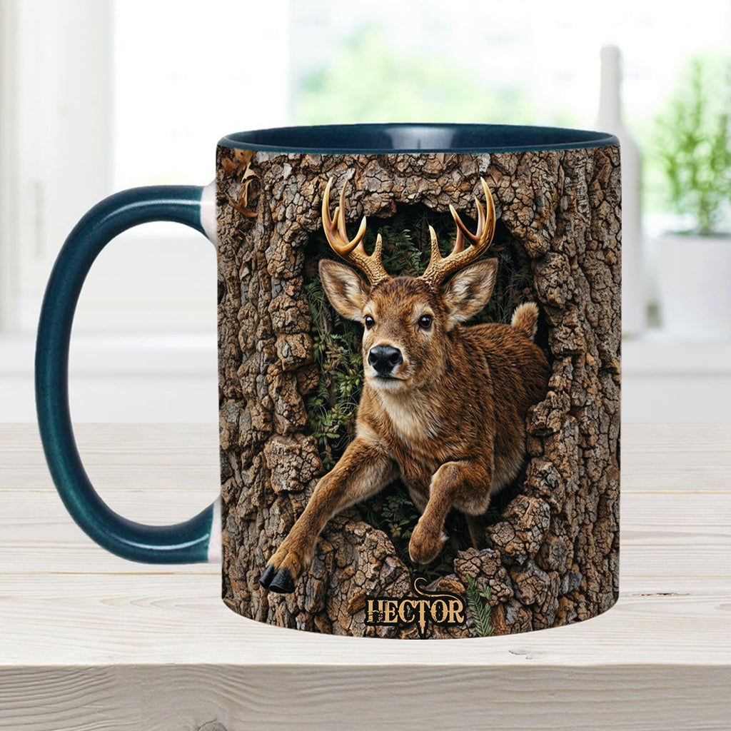 Hirschjagd, Geschenk für Jäger – Personalisierte Tasse und Untersetzer mit Jagdmotiv
