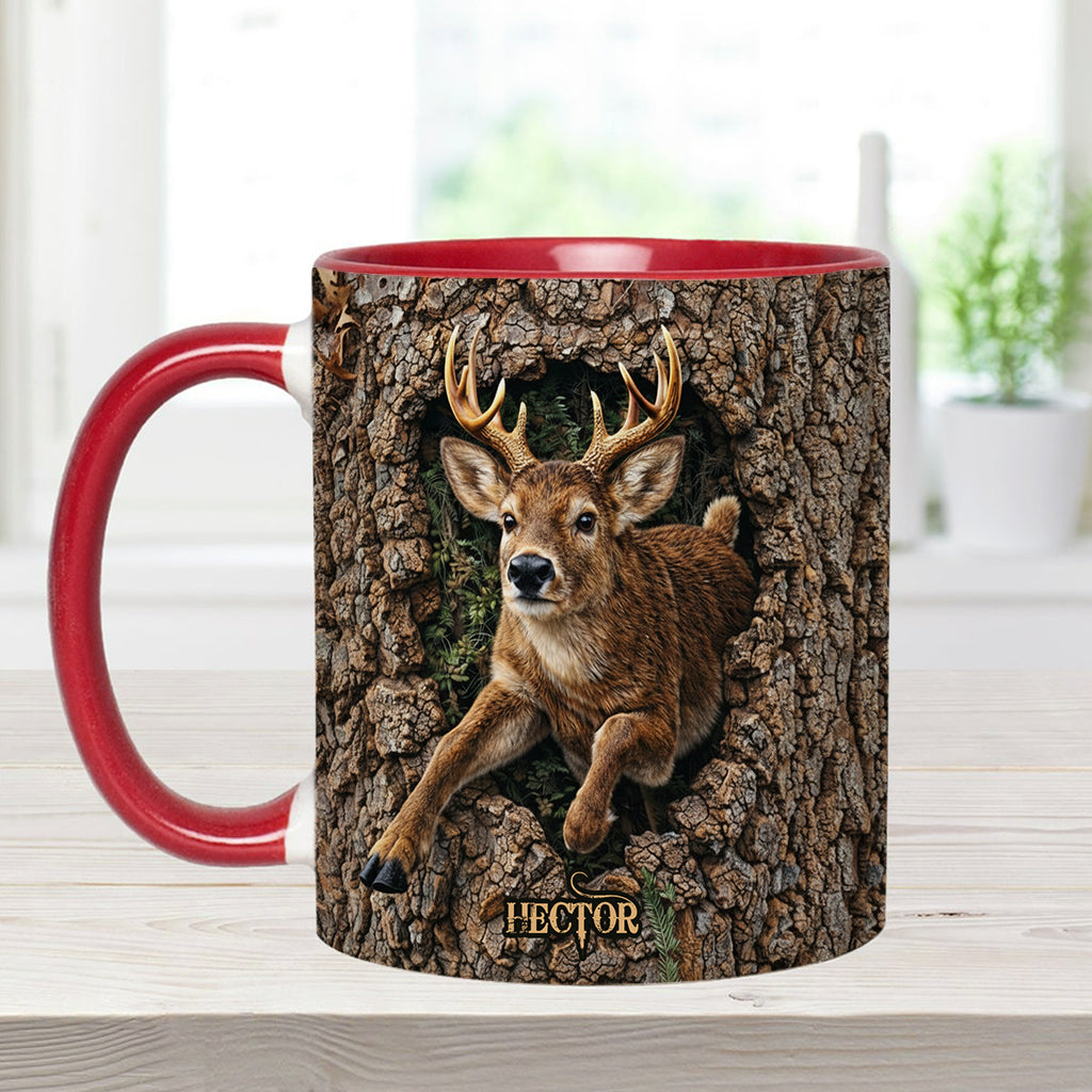 Hirschjagd, Geschenk für Jäger – Personalisierte Tasse und Untersetzer mit Jagdmotiv