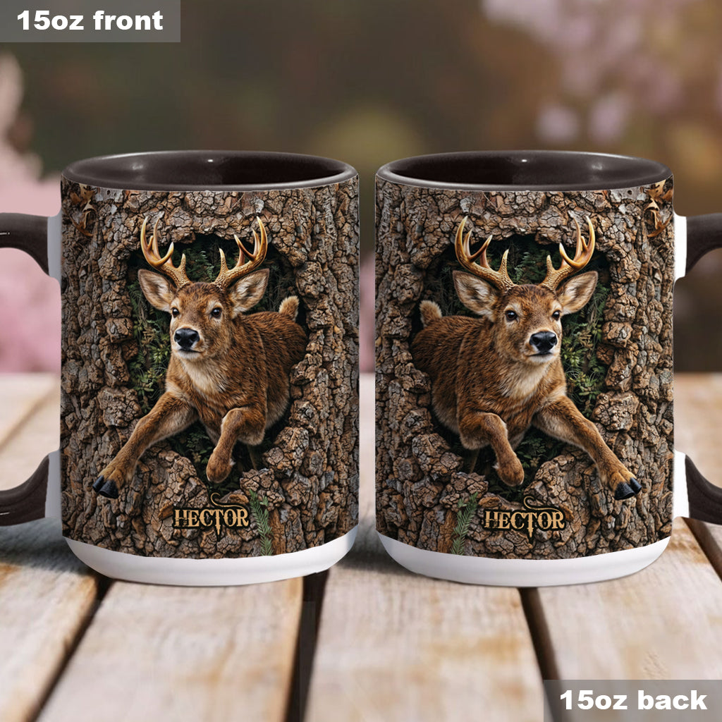 Hirschjagd, Geschenk für Jäger – Personalisierte Tasse und Untersetzer mit Jagdmotiv