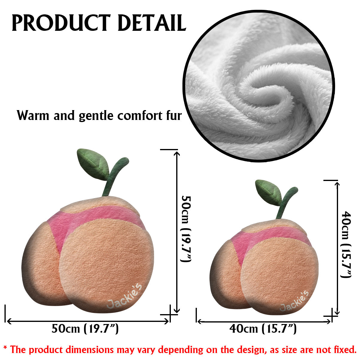 Peach booty - Personalized Couple Faux Fur Shaped Pillow