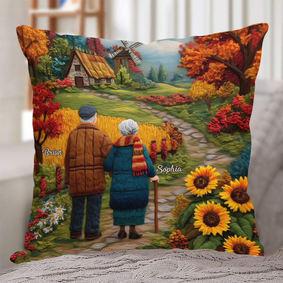 Couple Growing Old Together - Personalized Couple Throw Pillow