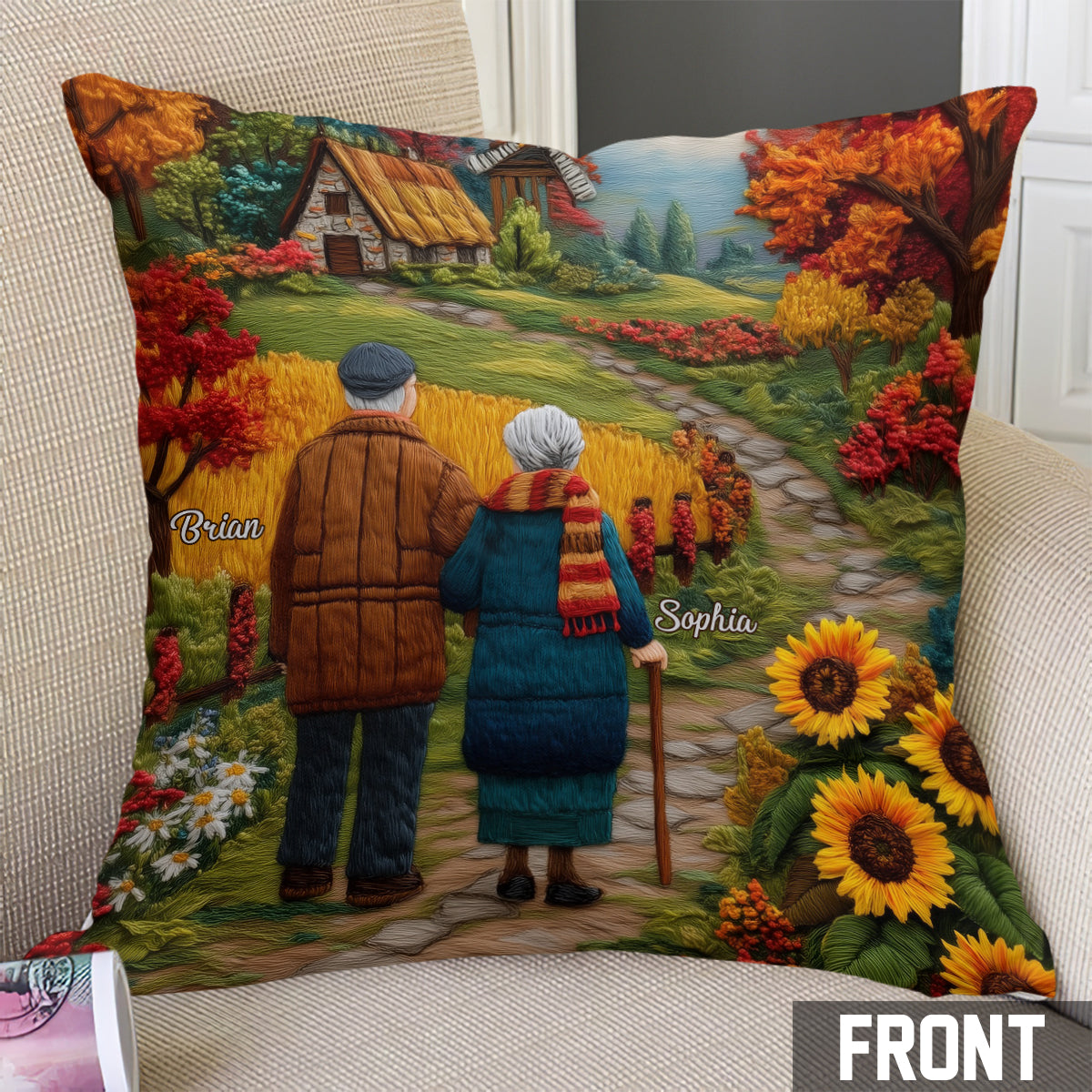 Couple Growing Old Together - Personalized Couple Throw Pillow