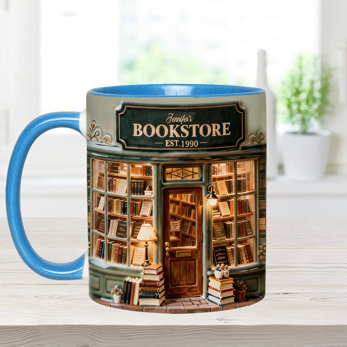 Coffret « Love Books » - Mug personnalisé avec agitateurs en acrylique