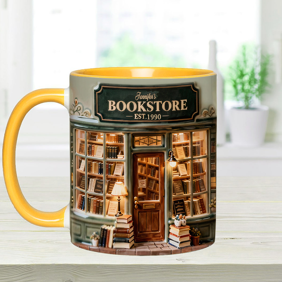 Coffret « Love Books » - Mug personnalisé avec agitateurs en acrylique