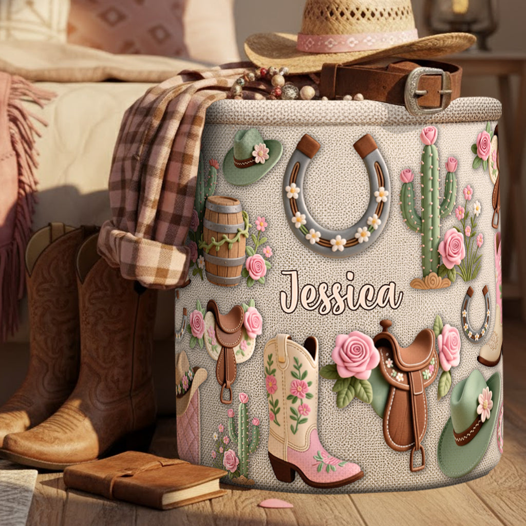 Perfekter Aufbewahrungskorb für Cowgirls – personalisierter Cowgirl-Aufbewahrungskorb
