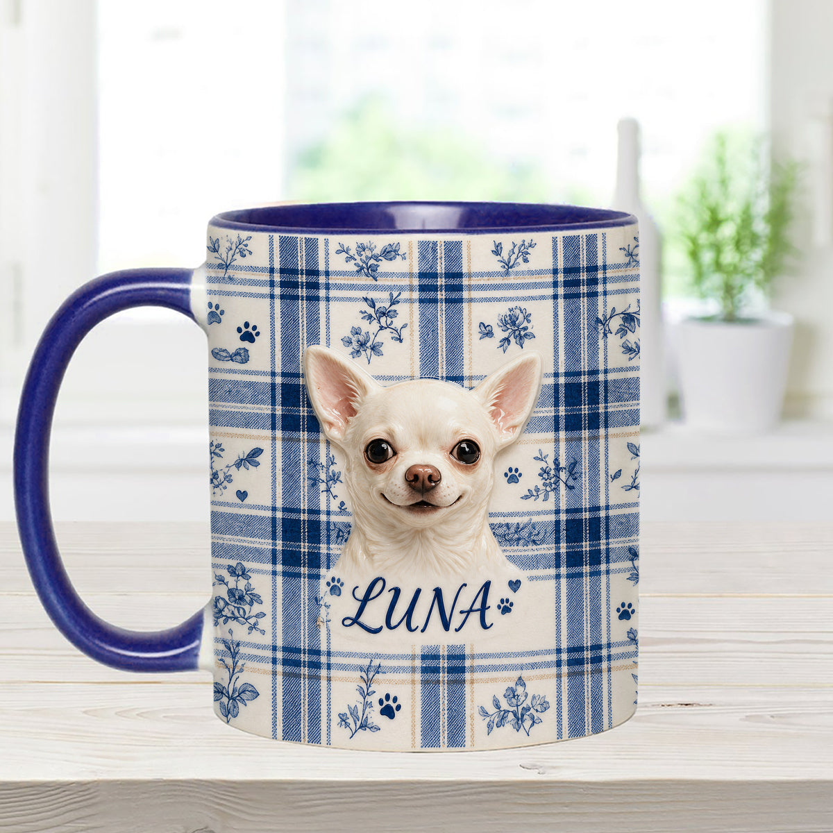 Photo de tout animal de compagnie personnalisée - Ensemble de mugs accent avec cuillères en acrylique
