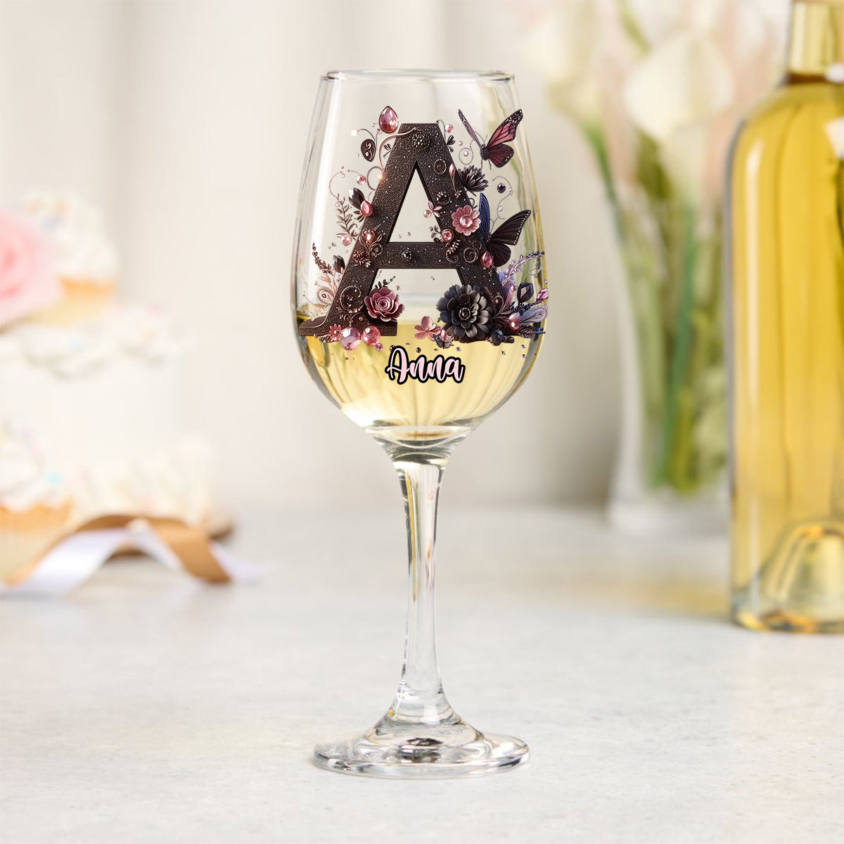 Création originale pour les amateurs de vin - Verre à vin personnalisé à longue tige