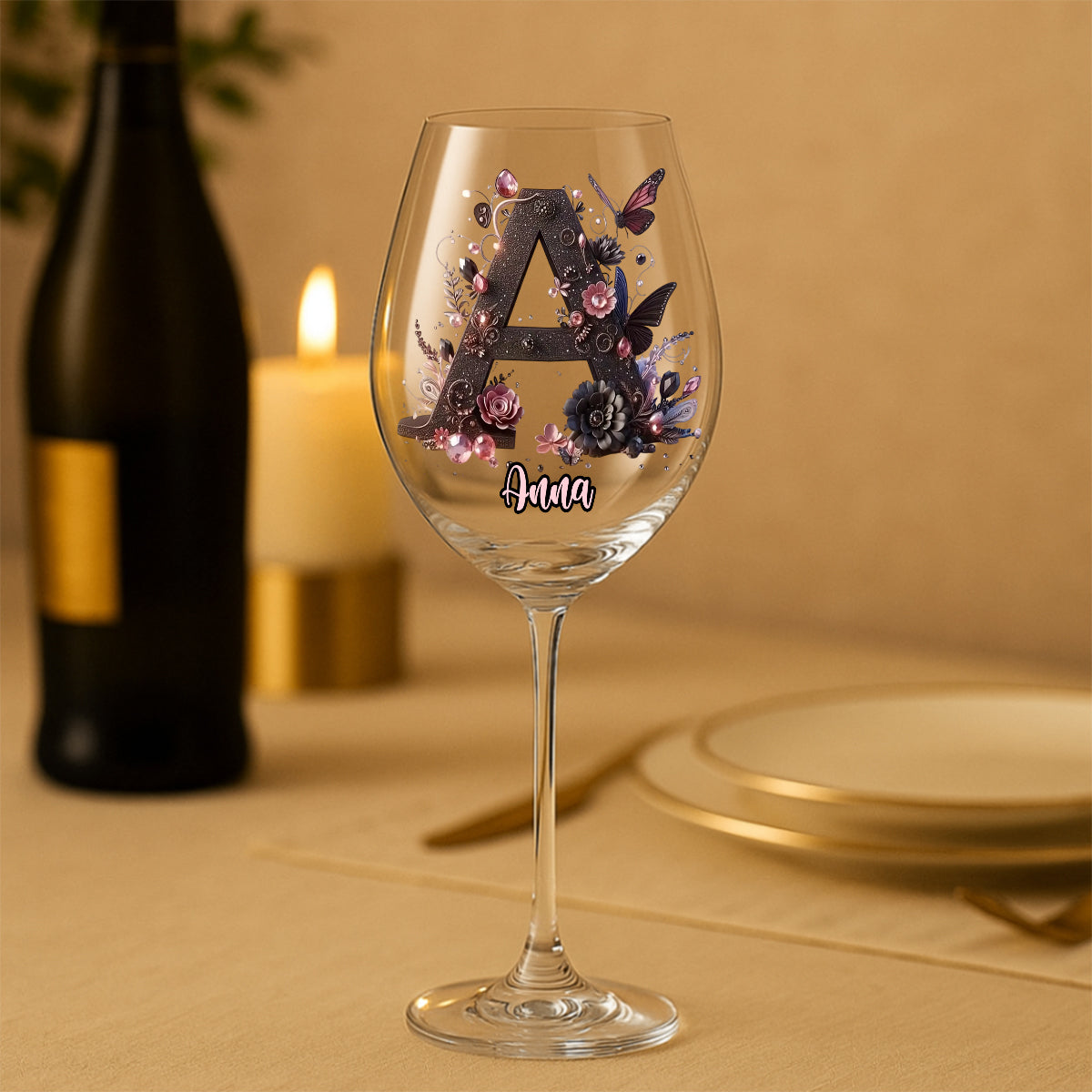 Création originale pour les amateurs de vin - Verre à vin personnalisé à longue tige