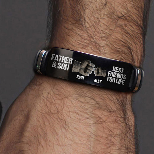 Father & Son/ Daughter Best Friends For Life - Personalized Father Engraved Bracelet
