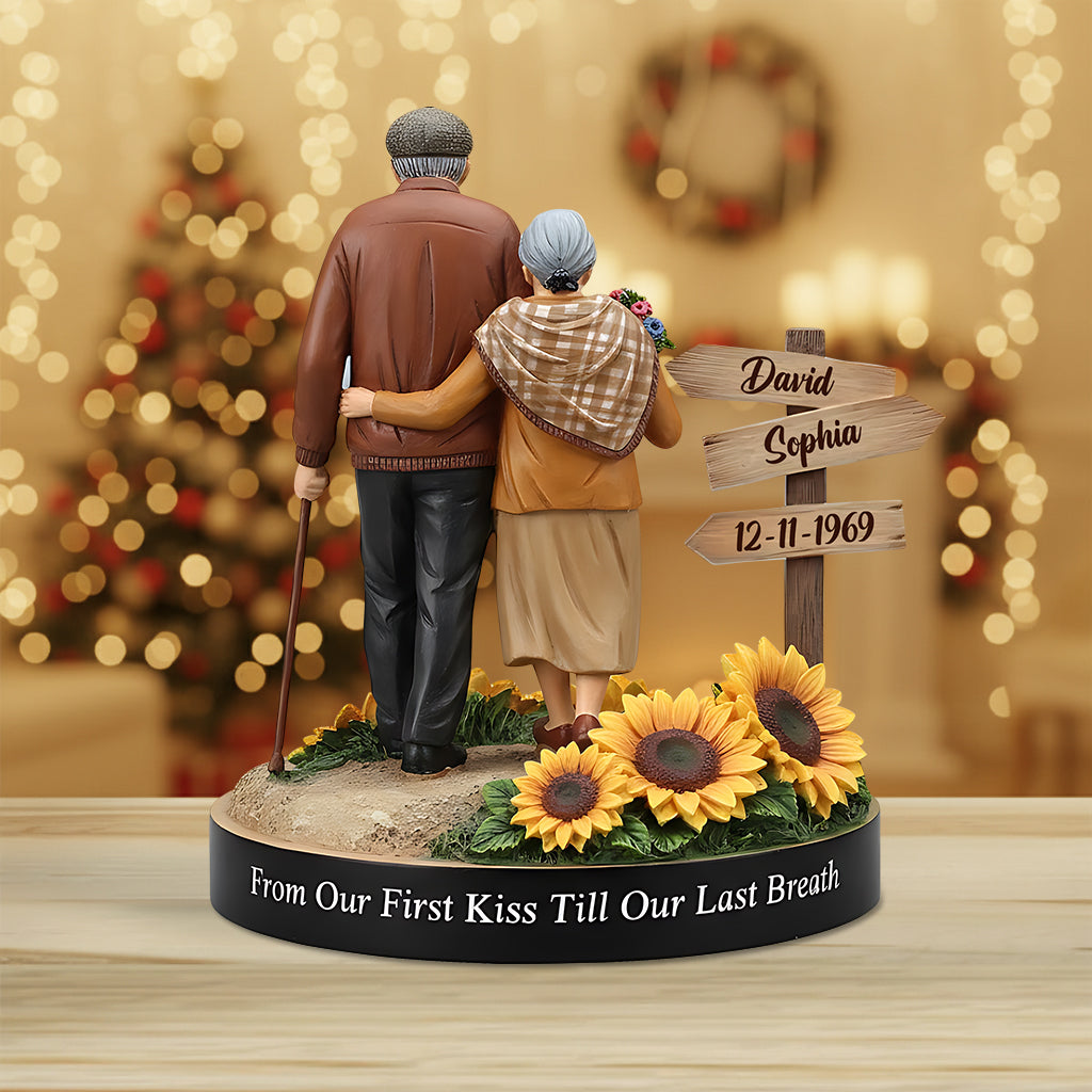 From Our First Kiss Till Our Last Breath - Personalized Couple Custom Shaped Acrylic Plaque