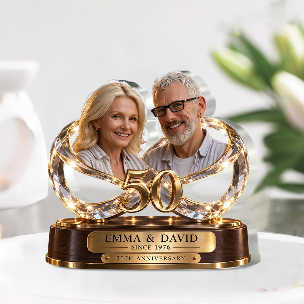 Personalisierte Geschenkidee für Paare, Romantische Jubiläumsfigur für Ehemann und Ehefrau mit Namen und Datum, Freund Freundinnen Geschenk - Personalisierte Paar Acrylplakette