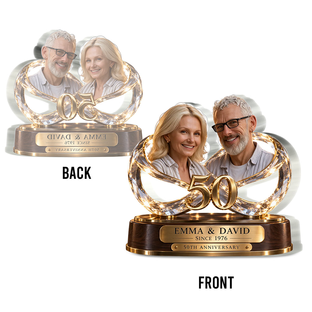 Personalisierte Geschenkidee für Paare, Romantische Jubiläumsfigur für Ehemann und Ehefrau mit Namen und Datum, Freund Freundinnen Geschenk - Personalisierte Paar Acrylplakette