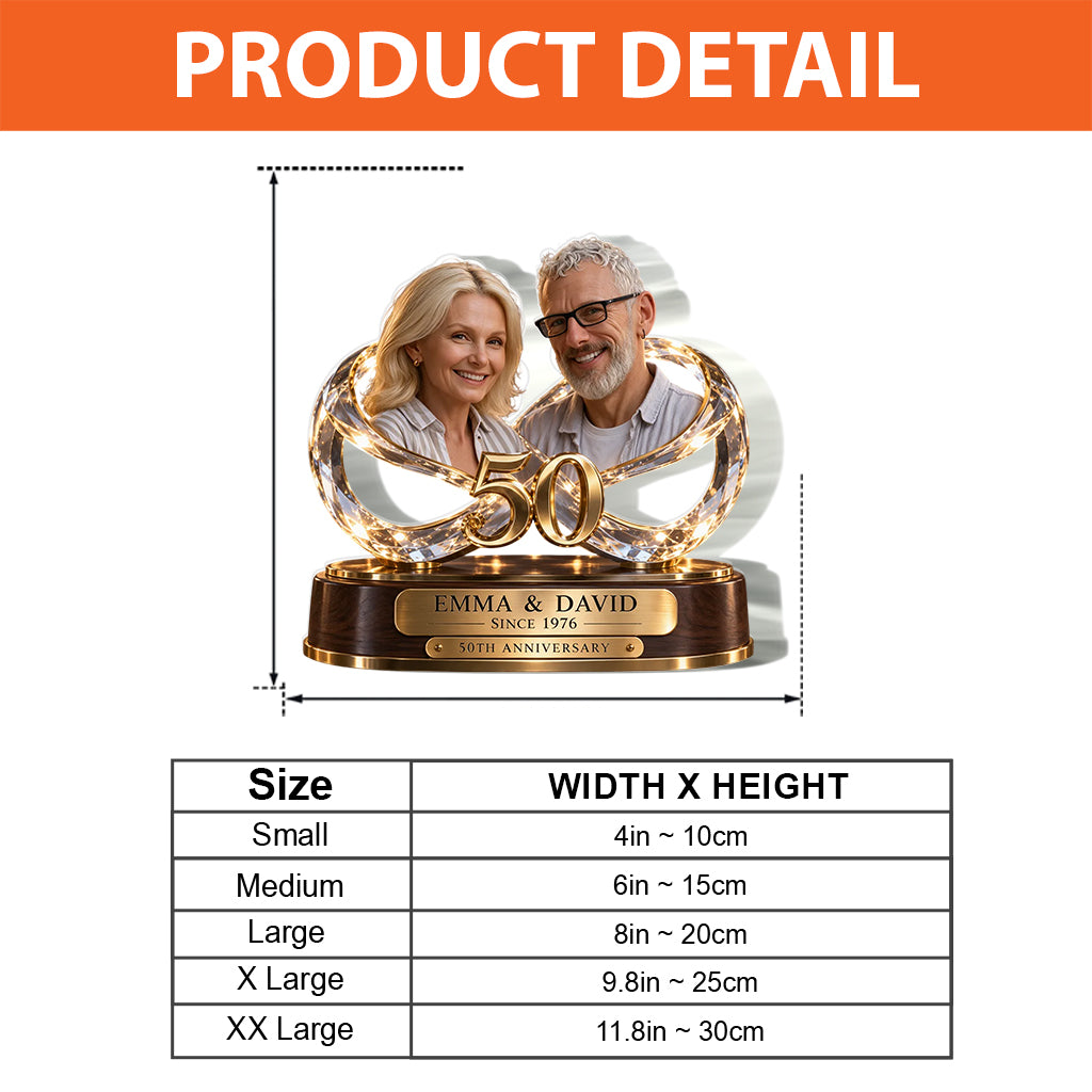 Personalisierte Geschenkidee für Paare, Romantische Jubiläumsfigur für Ehemann und Ehefrau mit Namen und Datum, Freund Freundinnen Geschenk - Personalisierte Paar Acrylplakette