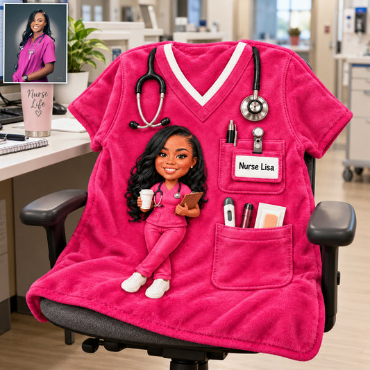 Best Nurse Ever - Personalized Nurse Shaped Fleece Blanket