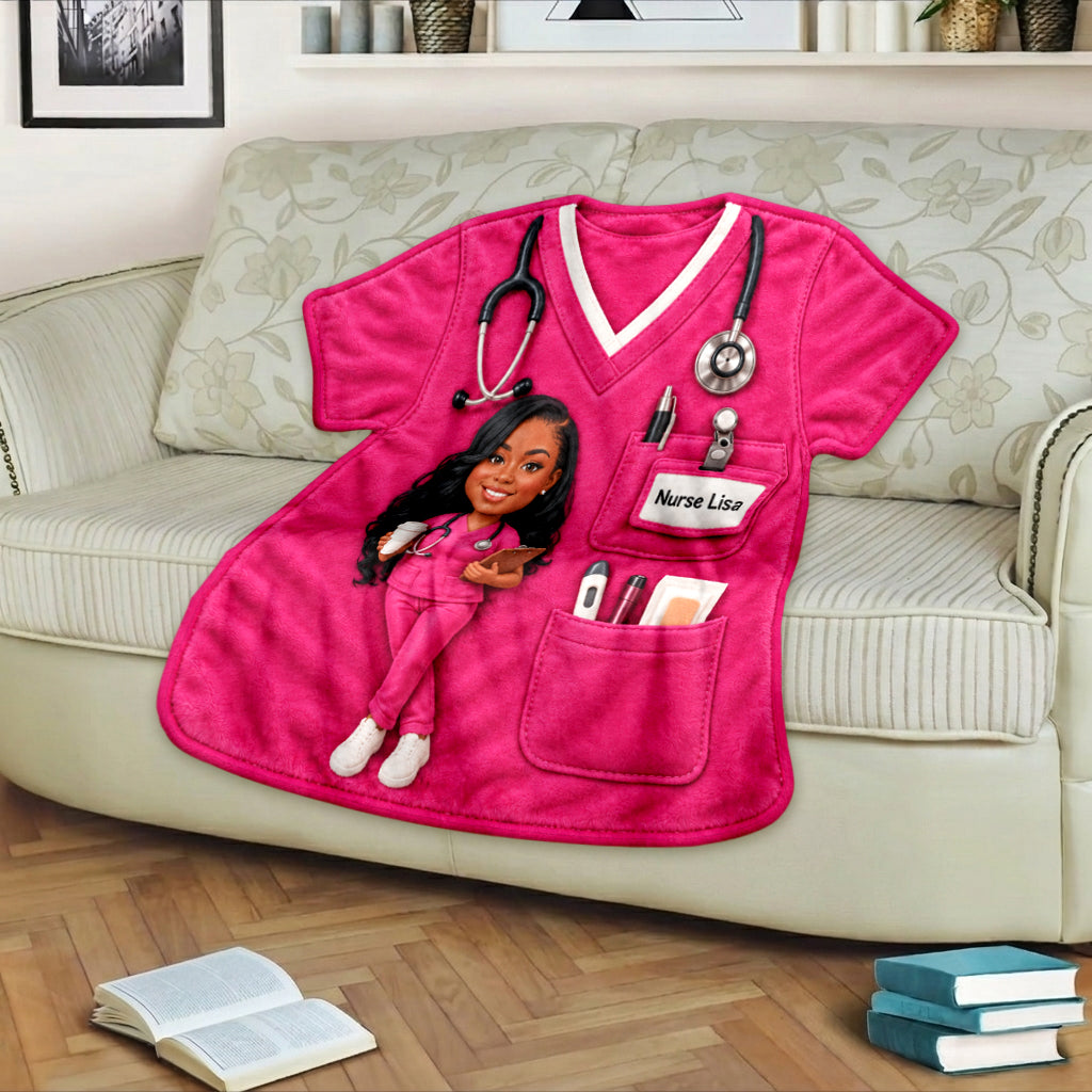 Best Nurse Ever - Personalized Nurse Shaped Fleece Blanket