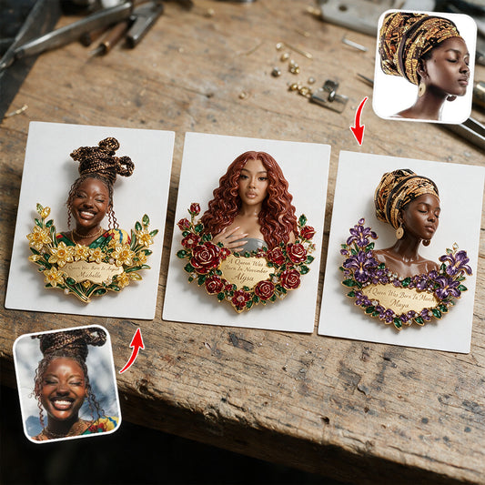 Une Reine Est Née Ce Mois - Épinglette En Émail Personnalisée 3D