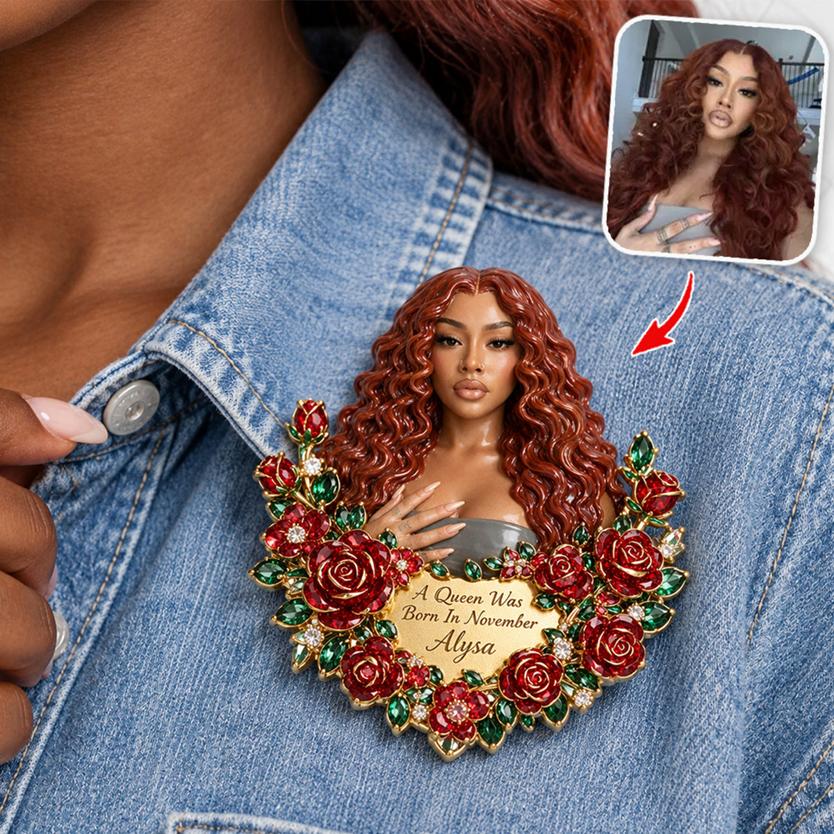 A Queen Was Born In This Month - Personalized Birthday 3D Embossed Enamel Pin