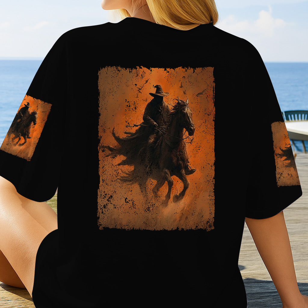 Halloween Horse Riding - Personalized Halloween All Over Shirt