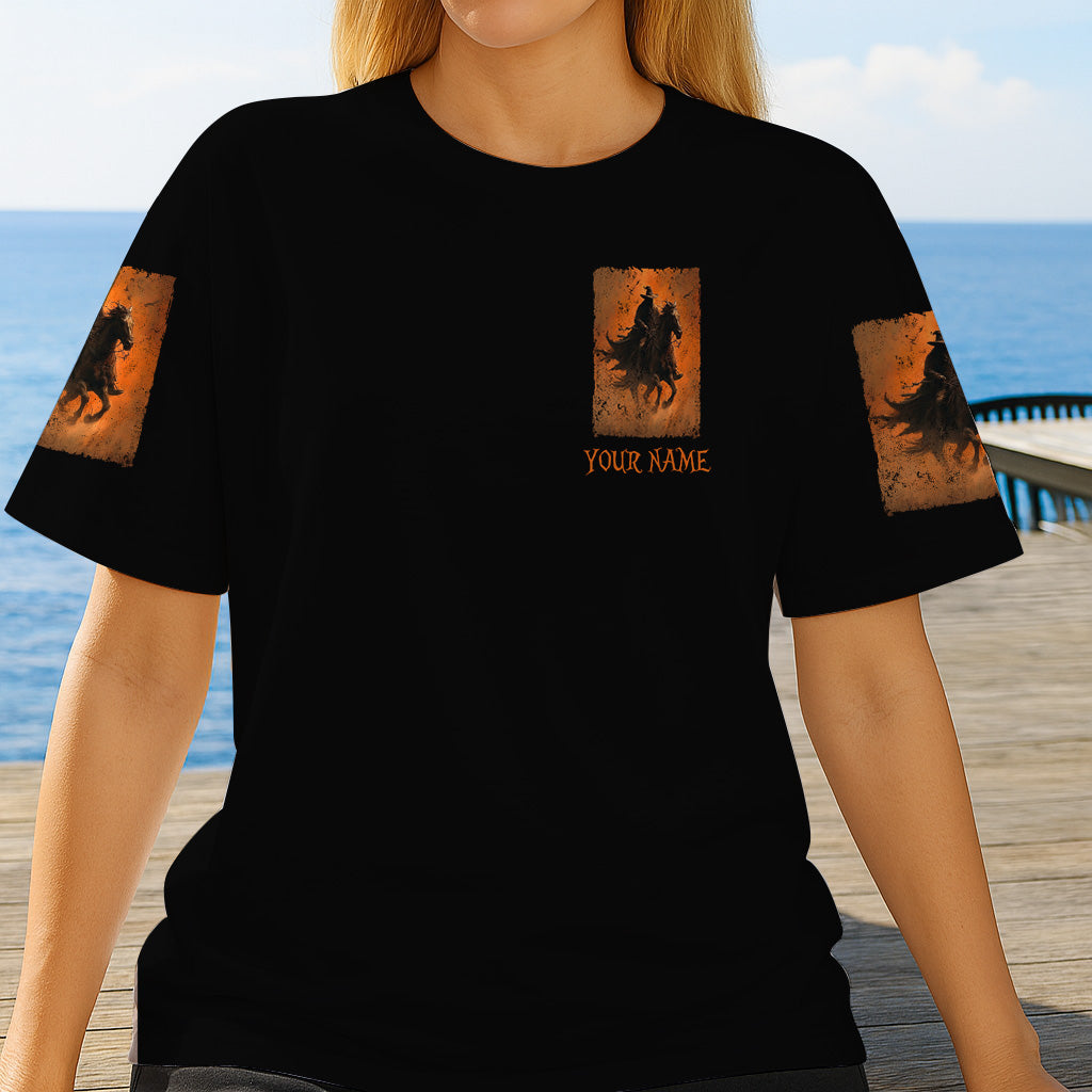 Halloween Horse Riding - Personalized Halloween All Over Shirt