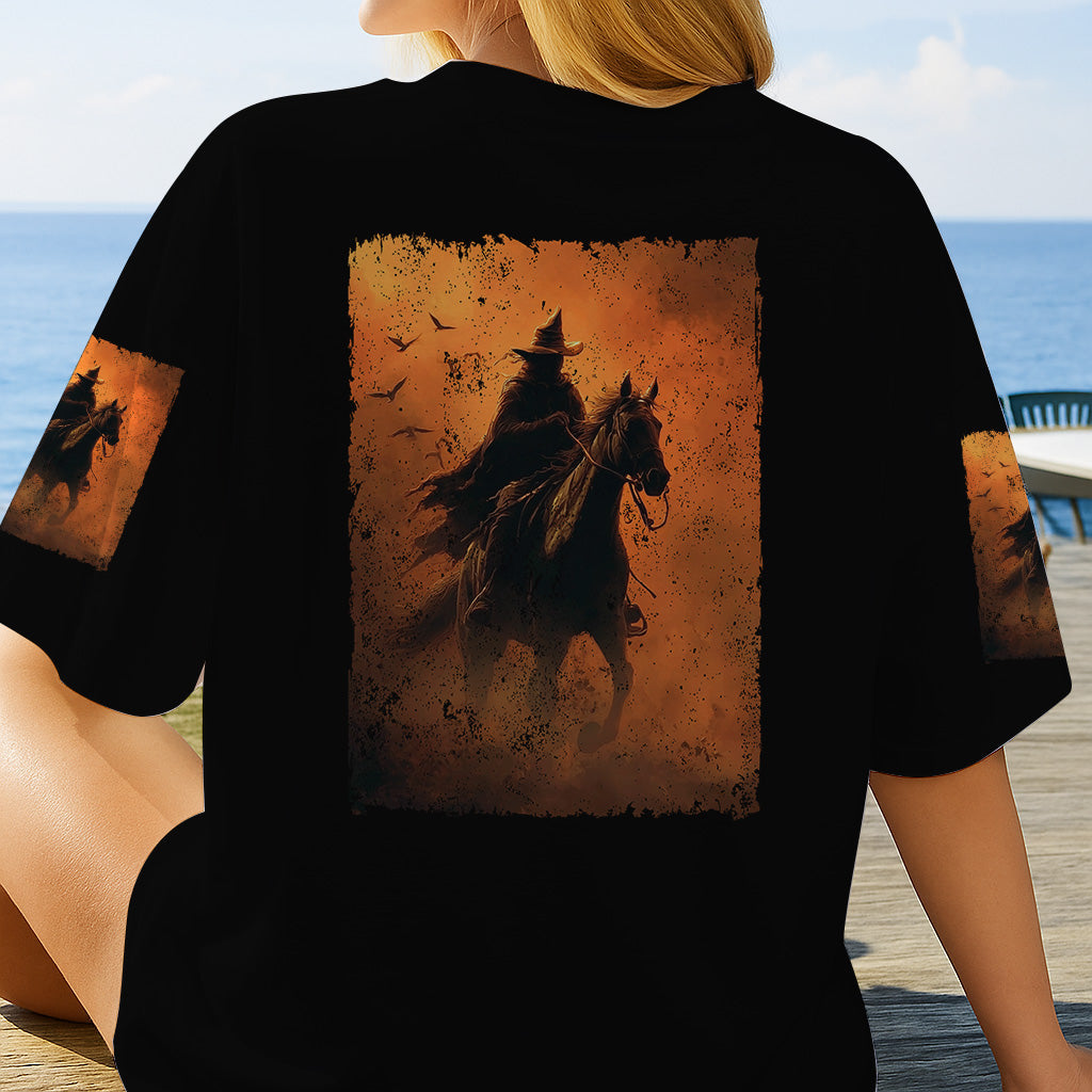 Halloween Horse Riding - Personalized Halloween All Over Shirt