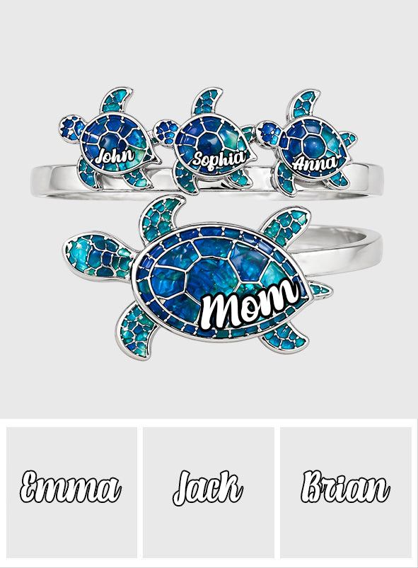 Mama Schildkröte - Personalisierbarer verstellbarer Ring