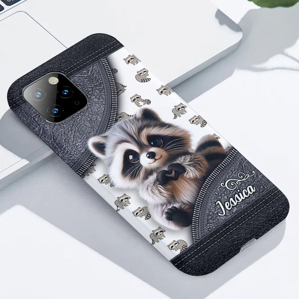 Niedlicher Waschbär – Personalisierte Handyhülle mit Waschbär-Vollbilddruck