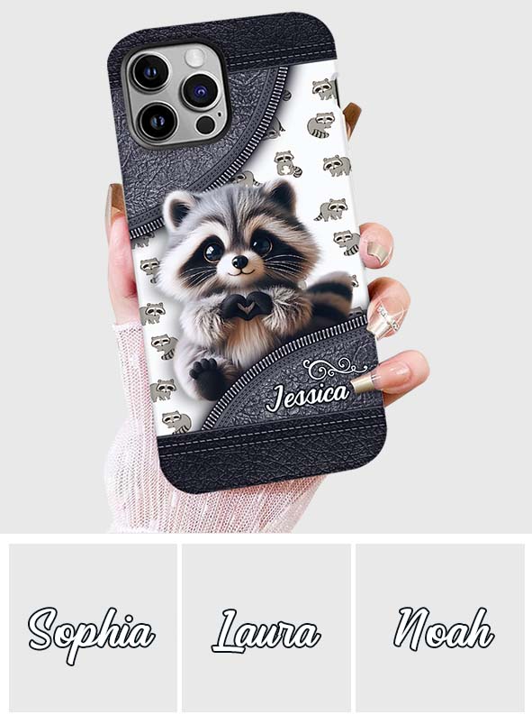 Niedlicher Waschbär – Personalisierte Handyhülle mit Waschbär-Vollbilddruck
