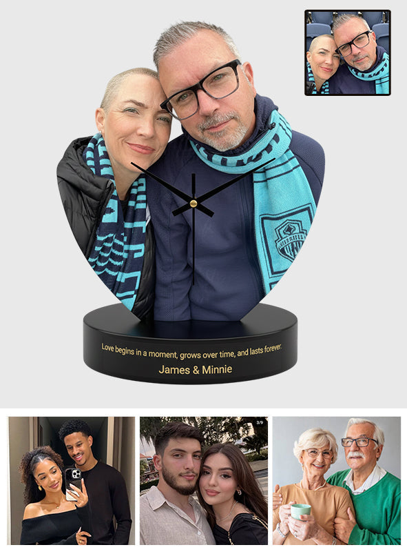 Geschenk für Ehemann, Freund, Partner – Personalisierte Tischuhr-Plakette für Paare
