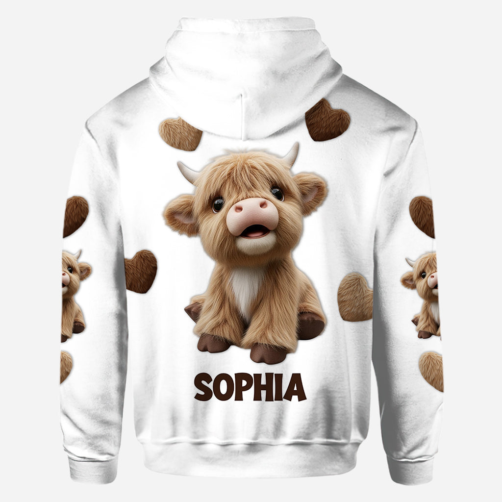 Mignonne vache des Highlands - T-shirt personnalisé avec motif vache des Highlands
