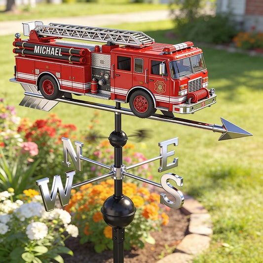 Feuerwehrwagen - Personalisierbarer Wetterfahne