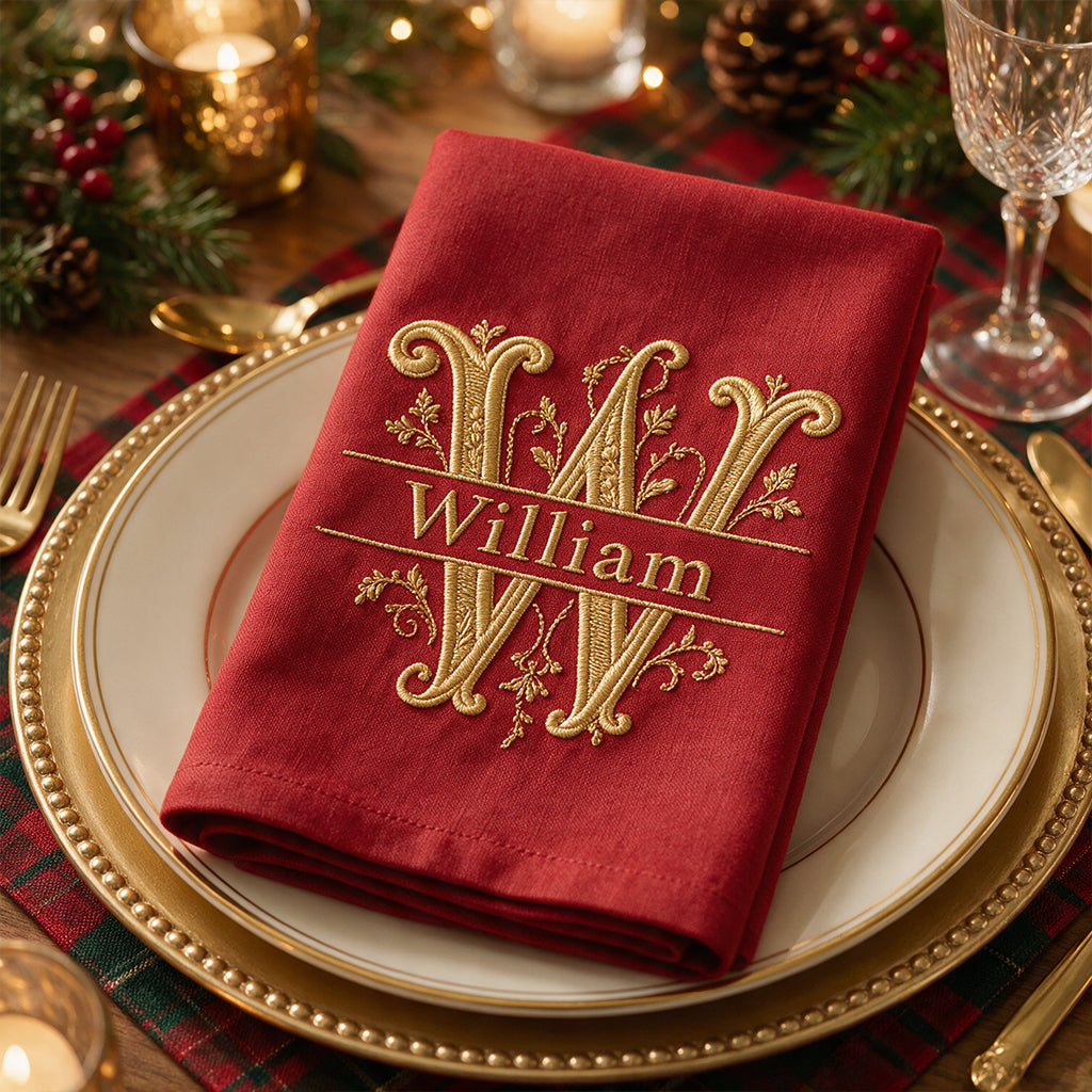 Personalisierte Serviette - Weihnachtsgeschenk - Zuhause für die Feiertage - Familienhandtuch