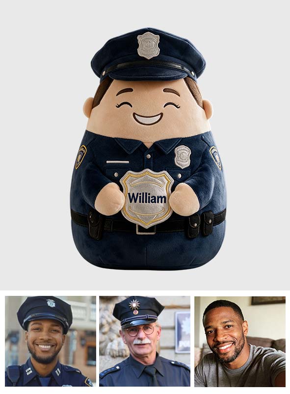 Custom From Any Photo, Any Job - Personalized Police Officer Premium Faux Fur Pillow