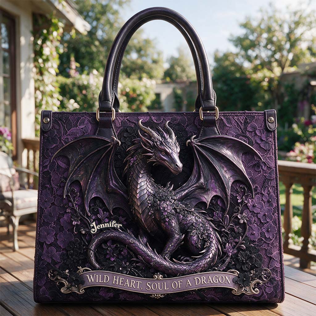 Âme d'un Dragon - Sac en Cuir Personnalisé