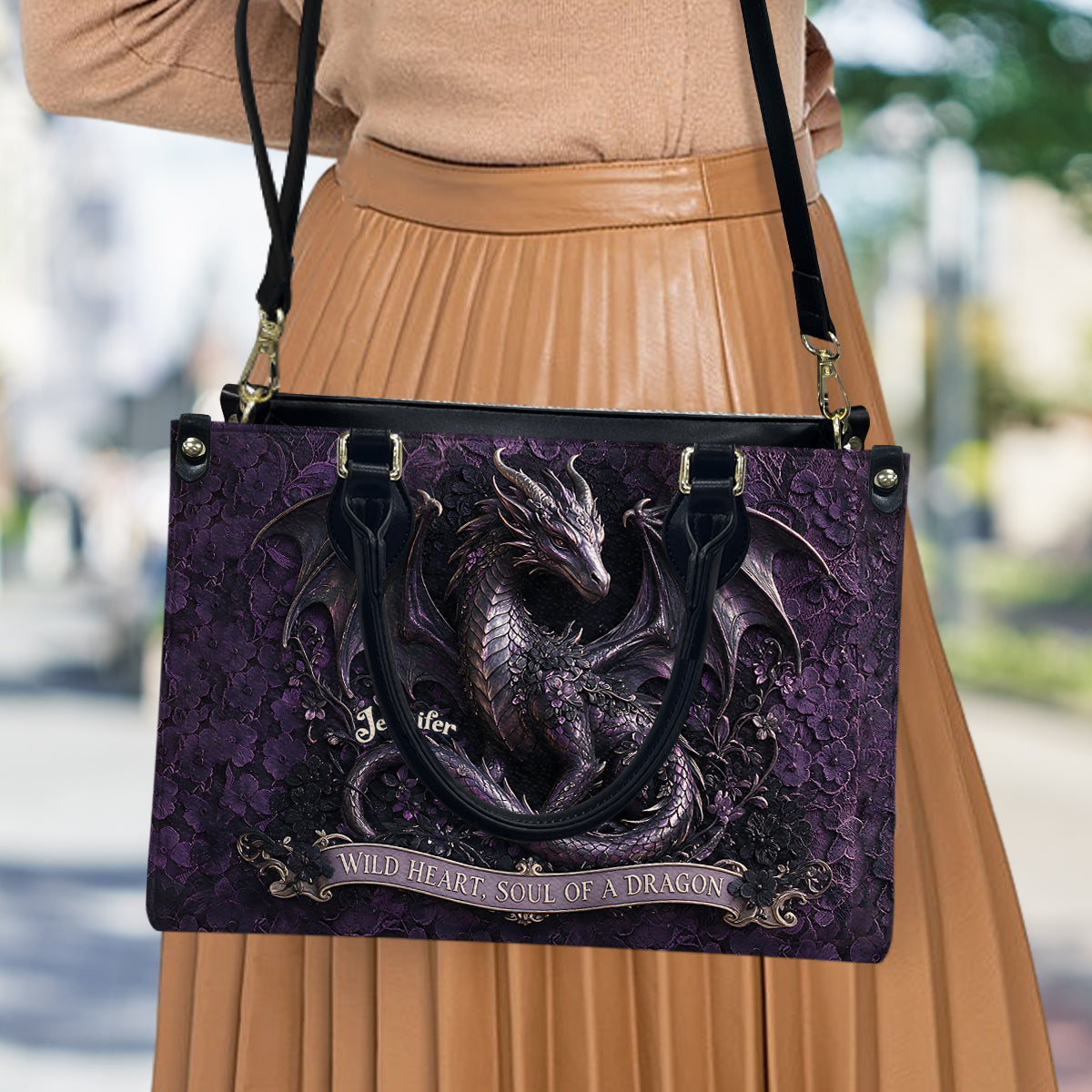Âme d'un Dragon - Sac en Cuir Personnalisé